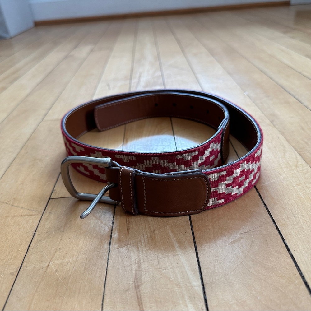 La Matera Mendoza (Red) leather WOVEN BELT size 32
